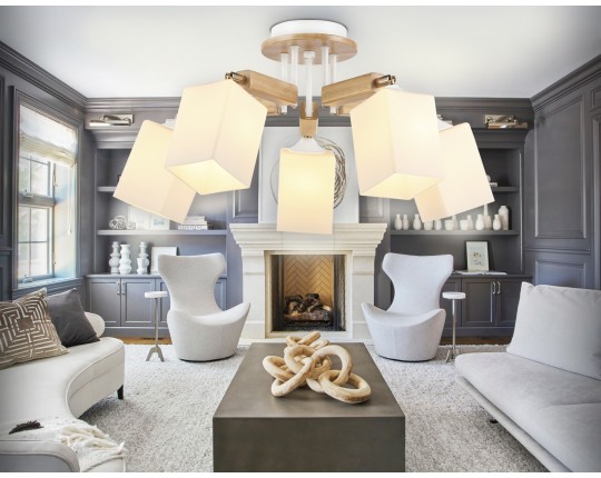  Подвесная люстра TR9518/5 WH/GD/FR белый/золото/белый матовый E27*5 max 40W D670*260