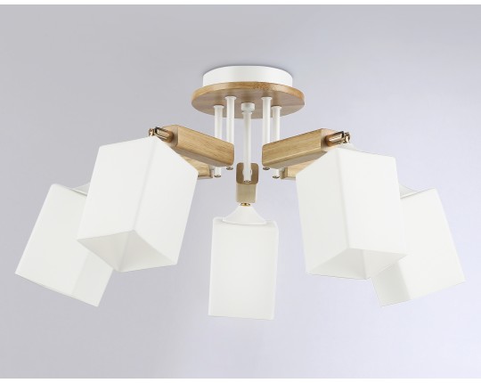  Подвесная люстра TR9518/5 WH/GD/FR белый/золото/белый матовый E27*5 max 40W D670*260