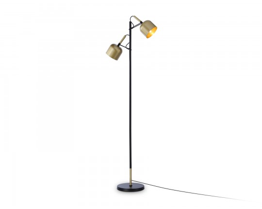  Светильник напольный с выключателем на проводе TR97125/2 GD/BK золото/черный E27*2 max 40W D130*223*1460