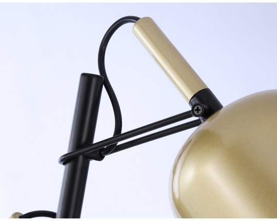  Светильник напольный с выключателем на проводе TR97125/2 GD/BK золото/черный E27*2 max 40W D130*223*1460