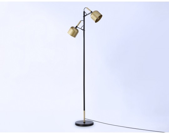  Светильник напольный с выключателем на проводе TR97125/2 GD/BK золото/черный E27*2 max 40W D130*223*1460