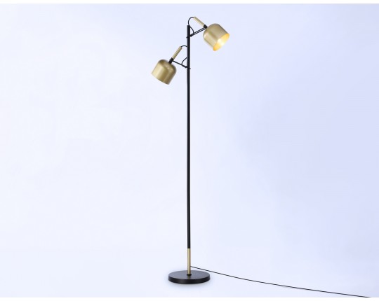  Светильник напольный с выключателем на проводе TR97125/2 GD/BK золото/черный E27*2 max 40W D130*223*1460