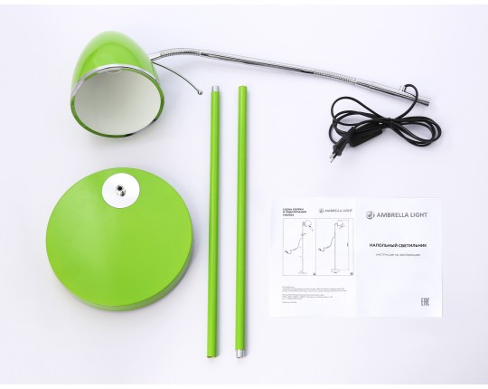  Светильник напольный с выключателем на проводе TR97693 GN зеленый  E27 max 40W D150*1540