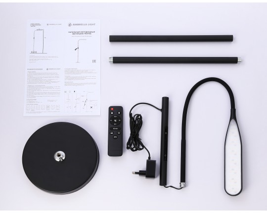  Светильник светодиодный напольный/настольный с пультом и сенсорными кнопками управления TR97706 BK черный LED 12W 3000K-6400K 250*190*1770 (ПДУ РАДИО 2.4G)