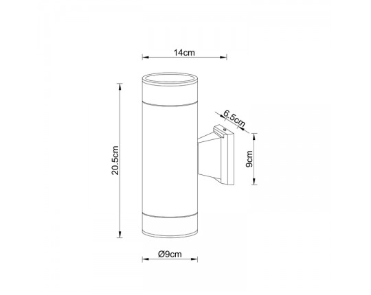 Уличный настенный светильник Arte Lamp Piautos A1926AL-2BK