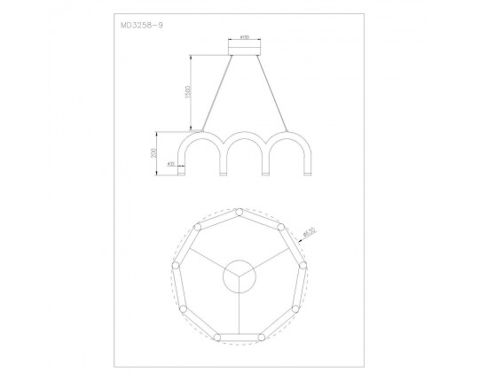 Подвесной светодиодный светильник Arte Lamp Warhol A3258LM-45BK