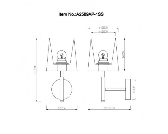 Бра Arte Lamp Rodos A2589AP-1SS