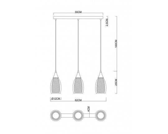 Подвесной светильник Arte Lamp Barry A7951SP-3BK