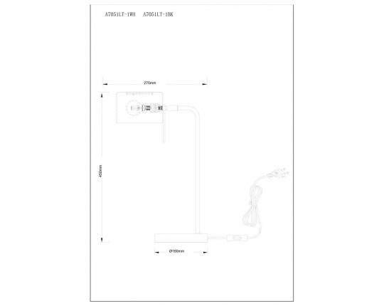 Настольная лампа Arte Lamp Sebastian A7051LT-1BK