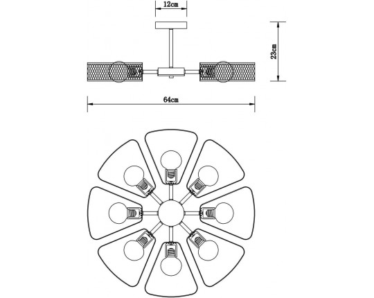 Потолочная люстра Arte Lamp Maasym A7044PL-8BK