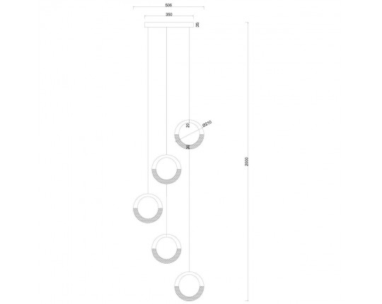 Подвесная светодиодная люстра Arte Lamp Montana A7777SP-5GO
