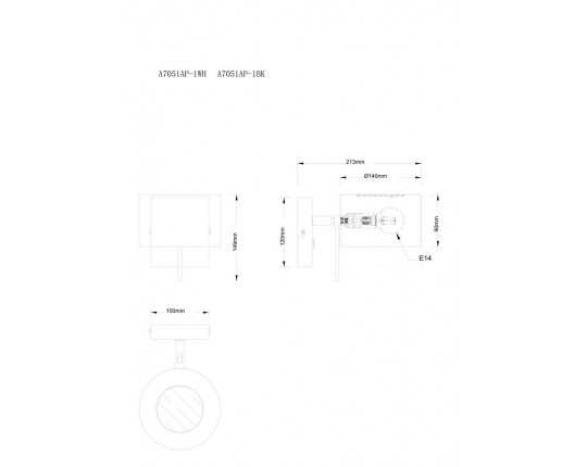 Спот Arte Lamp Sebastian A7051AP-1BK