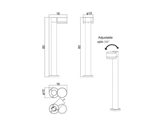 Уличный светодиодный светильник Arte Lamp Nunki A1910PA-1BK