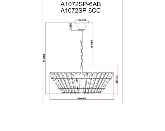 Подвесная люстра Arte Lamp Florizel A1072SP-6AB