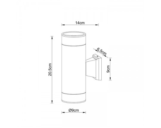 Уличный настенный светильник Arte Lamp Piautos A1913AL-2BK