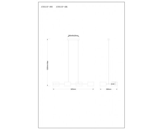 Подвесная люстра Arte Lamp Sebastian A7051SP-4BK