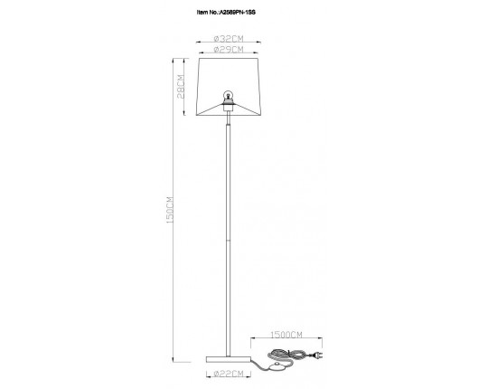 Торшер Arte Lamp Rodos A2589PN-1SS