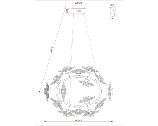 Подвесная светодиодная люстра Arte Lamp Cherish A2097LM-90GO