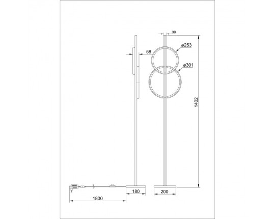 Торшер Arte Lamp Fluido A3913PN-24BK