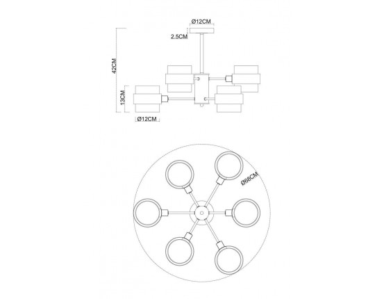 Потолочная люстра Arte Lamp Carlo A8205SP-6BK