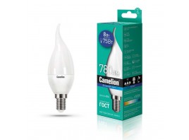 Лампа светодиодная Camelion E14 8W 6500K LED8-CW35/865/E14 14403