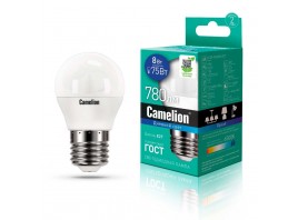 Лампа светодиодная Camelion E27 8W 6500K LED8-G45/865/E27 13373