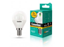 Лампа светодиодная Camelion E14 8W 3000K LED8-G45/830/E14 12391