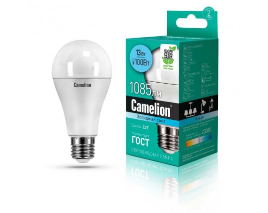 Лампа светодиодная Camelion E27 13W 4500K LED13-A60/845/E27 12046