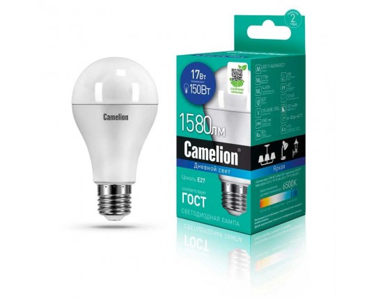 Лампа светодиодная Camelion E27 17W 6500K LED17-A65/865/E27 12653