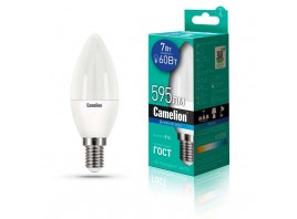 Лампа светодиодная Camelion E14 7W 6500K LED7-C35/865/E14 12648