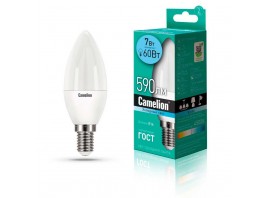 Лампа светодиодная Camelion E14 7W 4500K LED7-C35/845/E14 12074