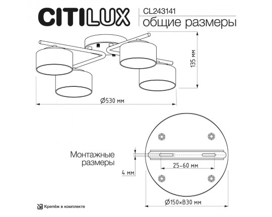 Потолочная люстра Citilux Espace CL243141