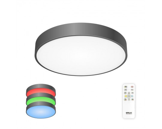 Потолочный светодиодный светильник с пультом ДУ Citilux Купер RGB Черный CL72470G1 Потолочный светодиодный светильник с пультом ДУ Citilux Купер RGB Черный CL72470G1
