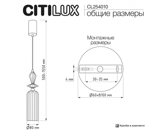 Подвесной светильник Citilux Fernet CL254010