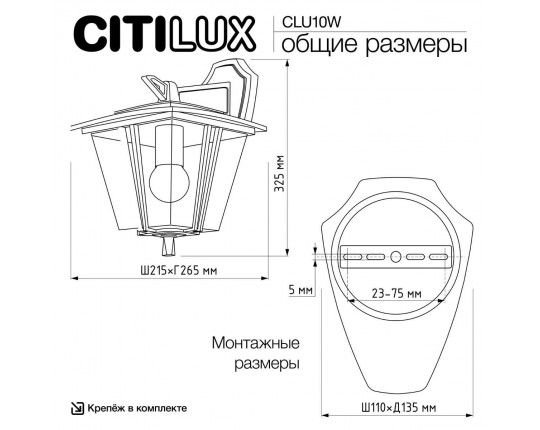 Уличный настенный светильник Citilux Forts CLU10W
