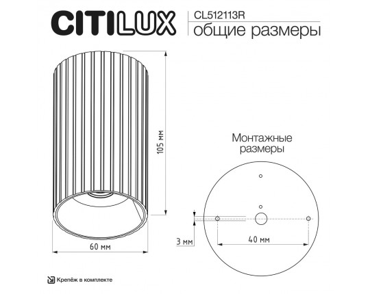Потолочный светильник Citilux Axel CL512113R