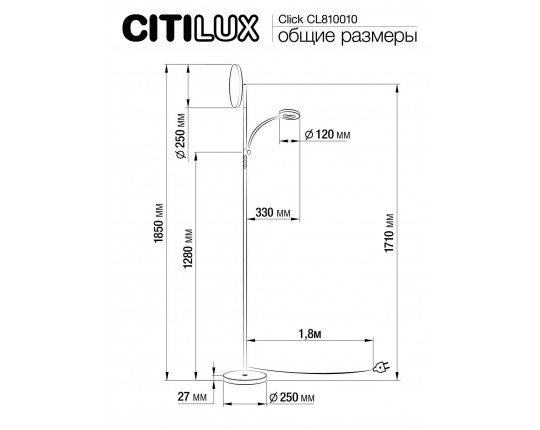 Торшер Citilux Click CL810010