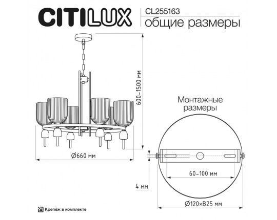 Подвесная люстра Citilux Carson CL255163