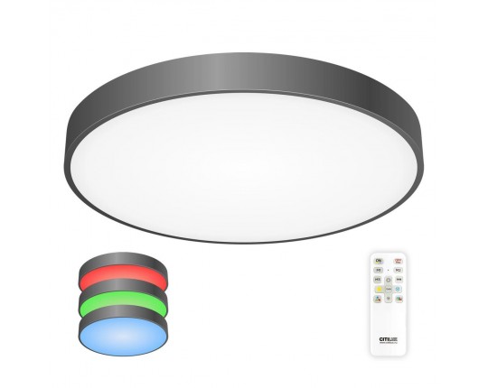 Потолочный светодиодный светильник с пультом ДУ Citilux Купер RGB Черный CL724105G1