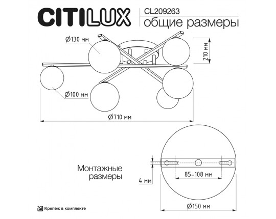 Потолочная люстра Citilux Glob CL209263