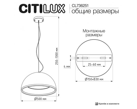 Подвесной светодиодный светильник Citilux Floom CL736251