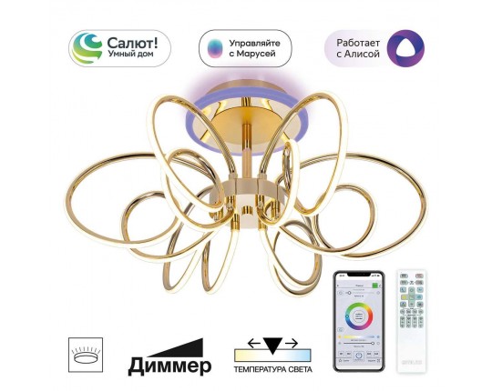 Потолочная светодиодная люстра Citilux Salma Smart CL224A162