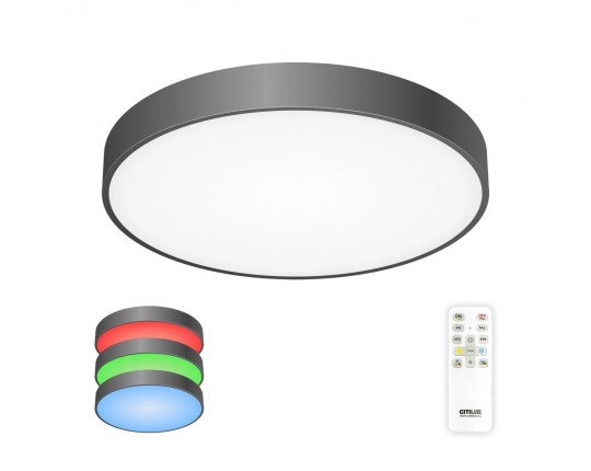 Потолочный светодиодный светильник с пультом ДУ Citilux Купер RGB Черный CL72495G1
