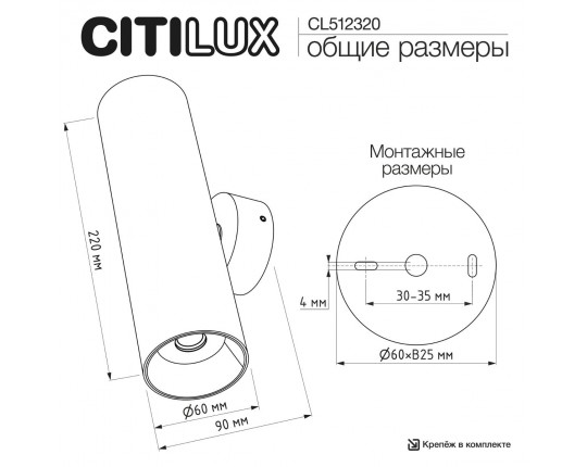 Настенный светилтник Citilux Axel CL512320