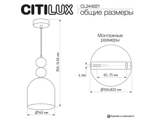 Подвесной светильник Citilux Tendy CL244021