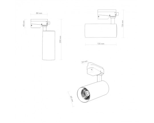 Трековый светильник Denkirs Solid Koper DK6452-BK