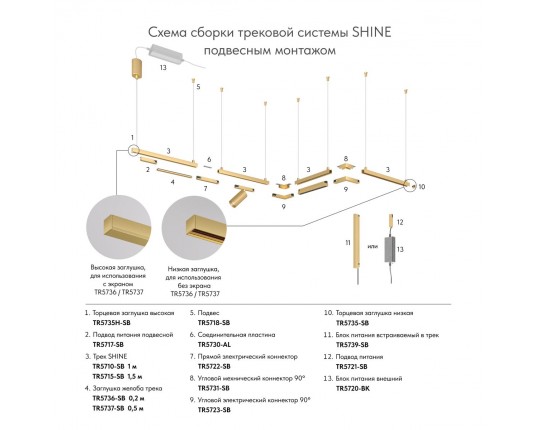 Шинопровод Denkirs Shine Base TR5715-SB