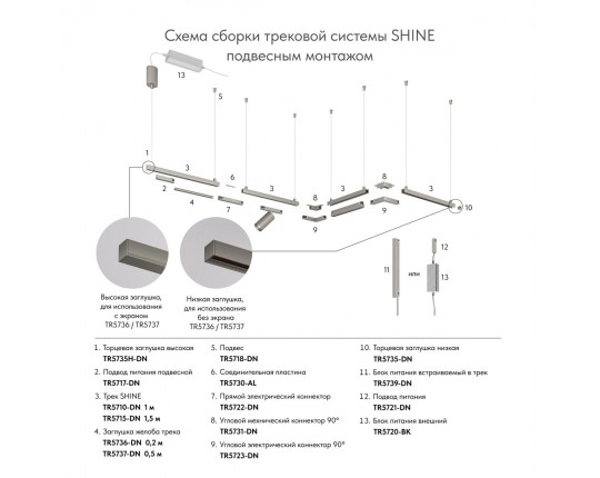 Подвод питания Denkirs Shine Base TR5721-DN