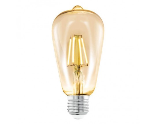 Лампа светодиодная филаментная Eglo E27 4W 2200К янтарь 11521