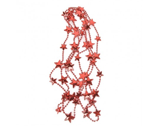 Украшение новогоднее Бусы/Звезда l=240см. (3вида) (пластик) (упаковочный пакет с хедером)